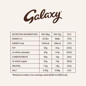 Galaxy Chocolate Bar, Smooth Milk Chocolate, 360g, Ideal for Gift, Snacks or Hamper