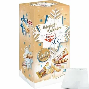 kinder and Co. White Advent Calendar 2025 – Advent Calendar with Chocolate Specialities from Ferrero – Kinder Bueno White, Schoko-Bons, Duplo & Hanuta Minis – 1 Calendar of 263 g