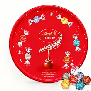 Lindt Lindor Mixed Chocolate Truffle Chocolate Can 900g in two boxes – perfect for sharing – Chocolate balls with a smooth, melt-in-your-mouth filling, red