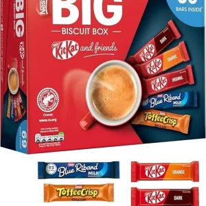 [New User Only]Nestlé Kitkat and Friends Big Biscuit Box | 69 x Chocolate Biscuit Bars – KitKat, Blue Riband, Toffee Crisp | Bulk Chocolate Box 1.357kg