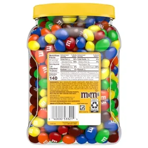 M&M’s Chocolate Candy, Peanut, 62 oz Jar