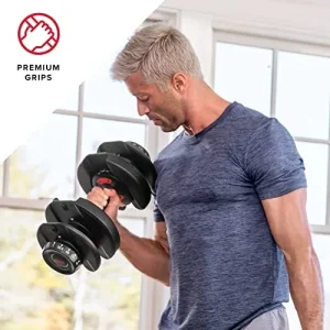 [250th Anniv. Sale]Bowflex SelectTech 552 Adjustable Dumbbells Pair, 5-52.5 lbs, Space-Saving Home Gym Equipment